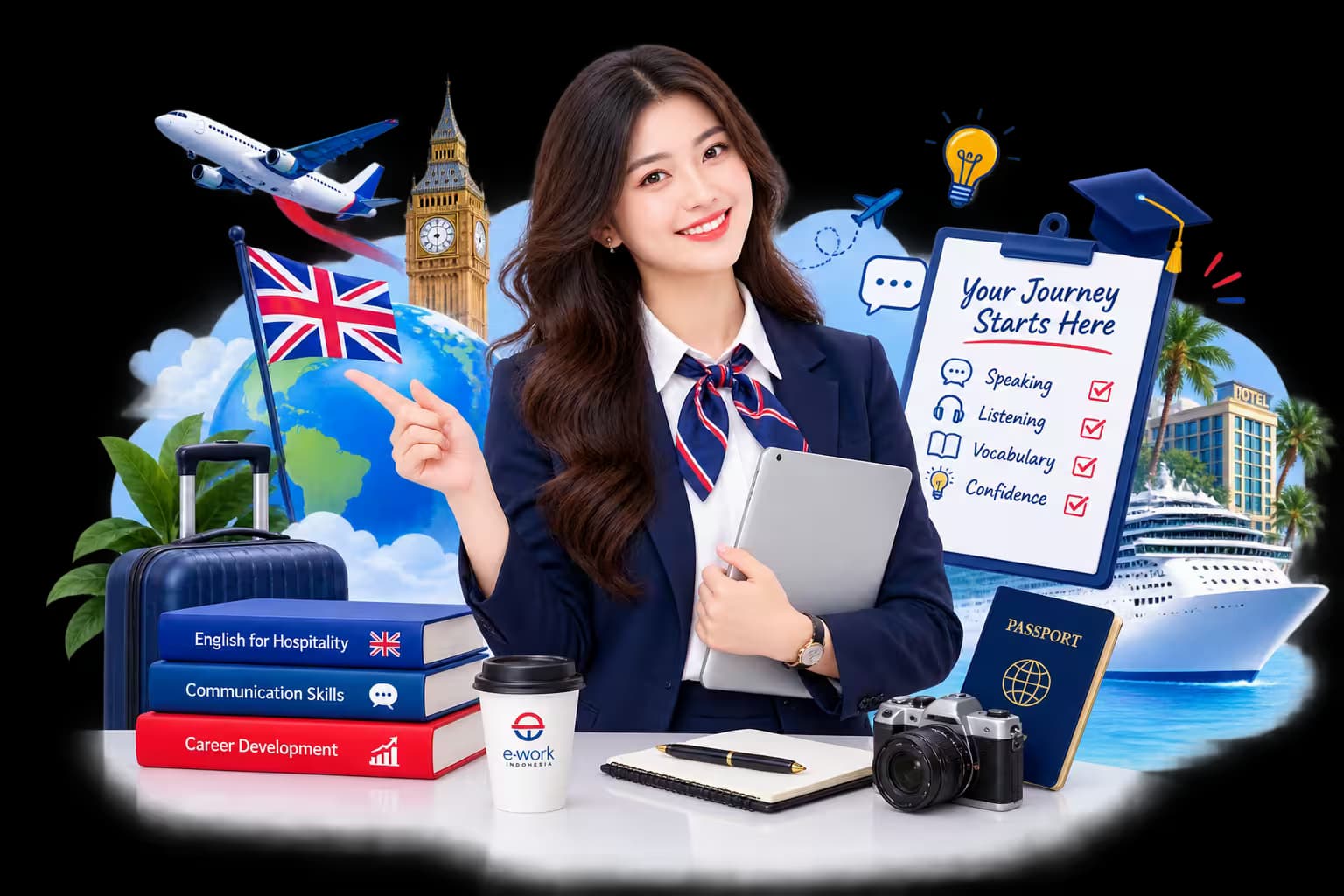 Siswa dalam program E-Work Indonesia